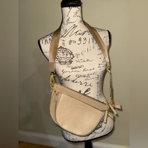 2 piece Fawn Design Tan Crossbody Bag
